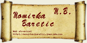 Momirka Baretić vizit kartica